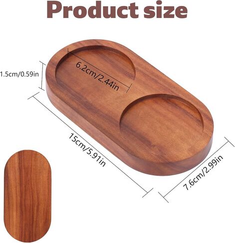 Salt and Pepper Grinder Mill Tray, 2 Partitions Pepper Mill Holder General Wooden Salt Rest Stand Condiments Organizer for Kitchen Home Supply in Saudi Arabia
