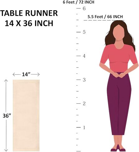 Solino Home Linen Table Runner 36 Inches - Cabana Stripe 100% Pure Linen Sky Blue and White Table Runner 14 x 36 Inch Ideal for Dresser and Coffee Tables - Summer in Kuwait