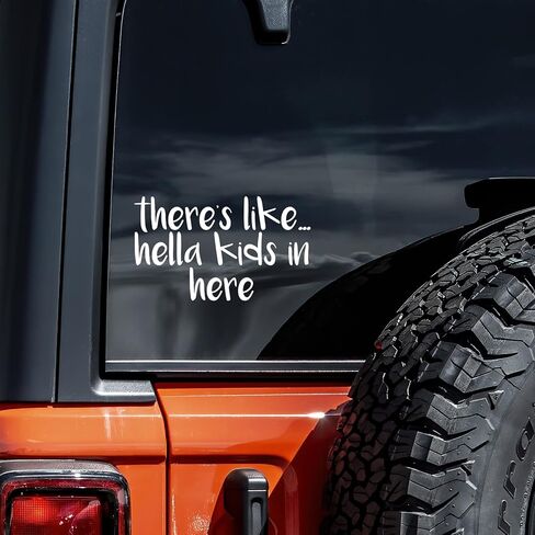 هناك مثل Hella Kids في هنا شارات Vinyl Sticker Auto Car Car Truck Captop | أبيض | 5.5 "واسعة in Kuwait