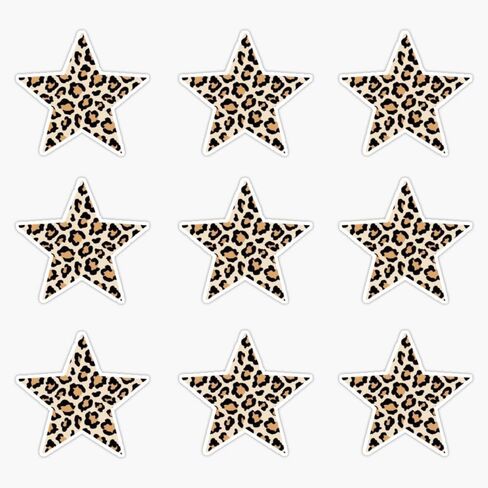 Cheetah Print Stars Sticker Vinyl مقاومة للماء ملصق ملصق محمول سيارة جهاز الكمبيوتر المحمول ملصق الصدمات 5 " in Saudi Arabia