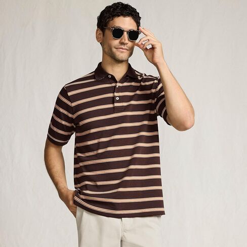 Lands' End Mens Short Sleeve Supima Polo Black Tall Large in Saudi Arabia
