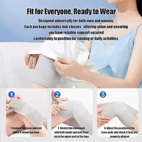 Bamboo Charcoal Compression Knee Sleeve - Elastic Knee Braces Pads Warmers Protective Knee Support for Arthritis and Runners (Gray+Black, Large) in Saudi Arabia