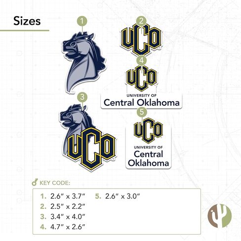 Desert Cactus University of Central Oklahoma Sticker UCO Bronchos sticker Vinyl Scals Laptop Botto Car Scrapbook T2 (Type 2) in Saudi Arabia