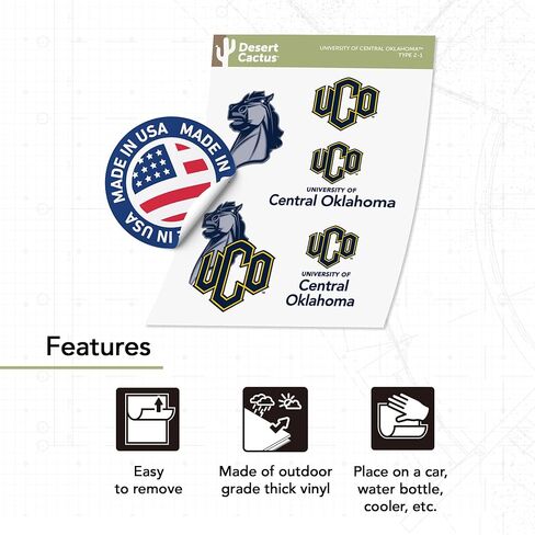 Desert Cactus University of Central Oklahoma Sticker UCO Bronchos sticker Vinyl Scals Laptop Botto Car Scrapbook T2 (Type 2) in Saudi Arabia