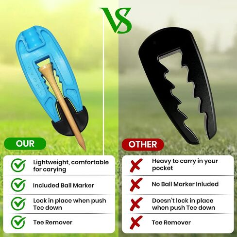 2 Pack Golf Ball Marker and Divot Tool with Adjustable Golf Tee Height Tool – Divot Repair Tool with Ball Marker & Stock Shot Setter – Pocket-Sized & Lightweight Golf Divot Tool, Golf Ball Markers in Kuwait