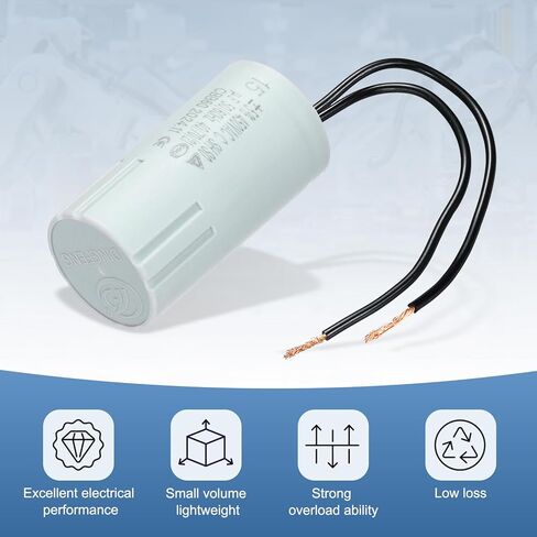PATIKIL CBB60 20UF المكثفات الجري ، AC 450V 2 الأسلاك 50/60 هرتز أسطوانة 70 × 40 مم لمضخات المياه ، بداية محرك الغسالات ، 3SET in Kuwait