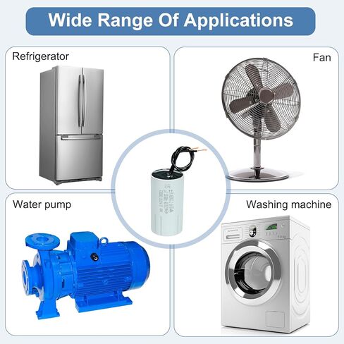 PATIKIL CBB60 20UF المكثفات الجري ، AC 450V 2 الأسلاك 50/60 هرتز أسطوانة 70 × 40 مم لمضخات المياه ، بداية محرك الغسالات ، 3SET in Kuwait