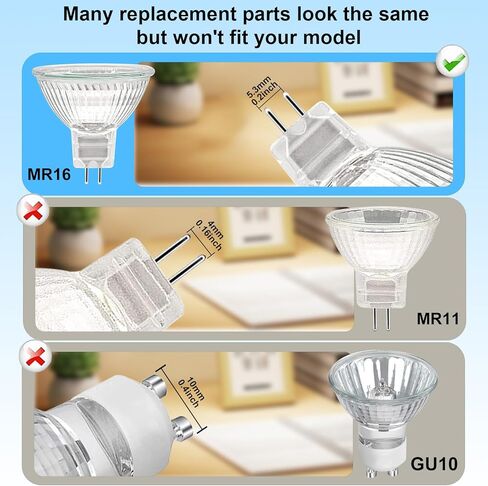 MR16 Halogen Light Bulb 2 pin 50W 12V, High Output GU5.3 Base for Landscape Lights, Track Lights, Fiber Optics, Desk Lamps, 2700K Warm White Dimmable, 6 Pack in Kuwait