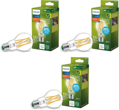 LED Philips LED 100W A19 3 عبوات فائقة المصابيح LED بيضاء ناع in Kuwait