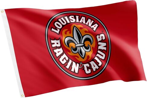 جامعة الصحراء الصبار في لويزيانا في لافاييت ULL Flag - 3 × 5 أقدام لافتة Rajin Cajuns ، النسيج المتين الداخلي/الخارجي ، تصميم البوليستر 100 ٪ (النمط أ) in Saudi Arabia
