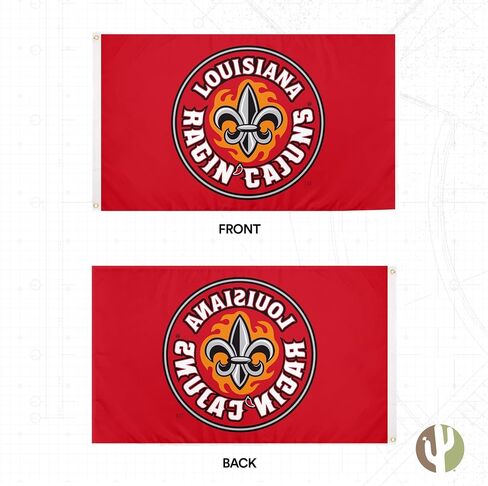 جامعة الصحراء الصبار في لويزيانا في لافاييت ULL Flag - 3 × 5 أقدام لافتة Rajin Cajuns ، النسيج المتين الداخلي/الخارجي ، تصميم البوليستر 100 ٪ (النمط أ) in Saudi Arabia