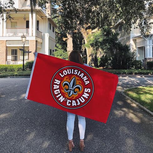 جامعة الصحراء الصبار في لويزيانا في لافاييت ULL Flag - 3 × 5 أقدام لافتة Rajin Cajuns ، النسيج المتين الداخلي/الخارجي ، تصميم البوليستر 100 ٪ (النمط أ) in Saudi Arabia