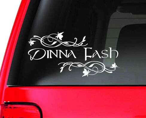 Window Car Decal, Dinna Fash, Dinna Fash Vinyl, Decal, Outlander Inspired, Sassenach, Gifts, Fancy, Have a Nice Day, Funny (12"W X 6"H) (White) in Saudi Arabia