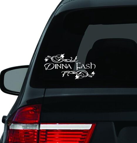 Window Car Decal, Dinna Fash, Dinna Fash Vinyl, Decal, Outlander Inspired, Sassenach, Gifts, Fancy, Have a Nice Day, Funny (12"W X 6"H) (White) in Saudi Arabia