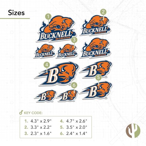 Desert Cactus Bucknell University Bison Sticker Vinyl Decals Laptop Water Bottle Car Scrapbook T1 (Type 1-1) in Saudi Arabia