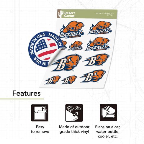 Desert Cactus Bucknell University Bison Sticker Vinyl Decals Laptop Water Bottle Car Scrapbook T1 (Type 1-1) in Saudi Arabia
