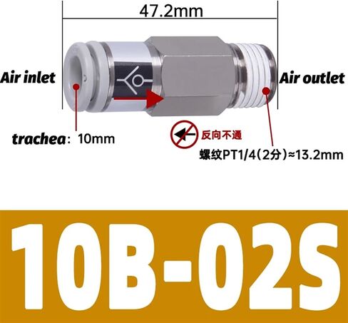 Pneumatic one-Way Check Valve Direct Control AKH Check Plastic Check Valve one-Touch Connector 1PCS(AKH12B-04S) in Kuwait