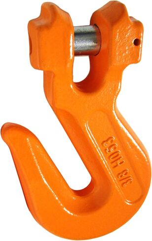 3/8" Grade 100 Grab Hook Forged Alloy Steel Chain Rigging Lifting | Tie Down Binder Hook | Professional Overhead Rated | 8,800 lbs Working Load Limit | High-Viz Orange (No Cradle) 4 Pack in Saudi Arabia