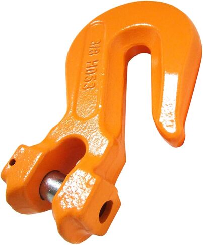 3/8" Grade 100 Grab Hook Forged Alloy Steel Chain Rigging Lifting | Tie Down Binder Hook | Professional Overhead Rated | 8,800 lbs Working Load Limit | High-Viz Orange (No Cradle) 4 Pack in Saudi Arabia