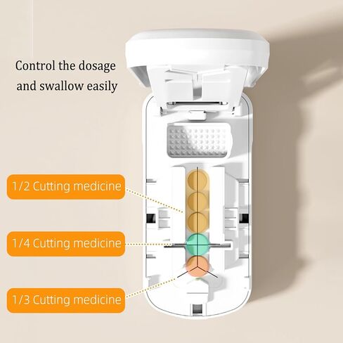 Pill Cutter and Splitter with Grindable Design, Portable Medicine Cutter for Small Pills, White 1/2 1/3 Pill Cutter 1/4 Pill Cutter Splitter for Small and Tiny Pills in Saudi Arabia