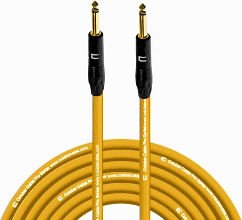 كبل كولوبر 1/4 "ذكور TS إلى 1/4" TS Male - 50 قدمًا - أصفر - موصل ميكروفون مؤيد 3 -Pin للمكبرات المحمولة أو الواجهة الصوتية أو الخلاط للأداء المباشر والتسجيل in Kuwait