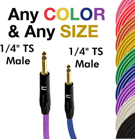 كبل كولوبر 1/4 "ذكور TS إلى 1/4" TS Male - 50 قدمًا - أصفر - موصل ميكروفون مؤيد 3 -Pin للمكبرات المحمولة أو الواجهة الصوتية أو الخلاط للأداء المباشر والتسجيل in Kuwait