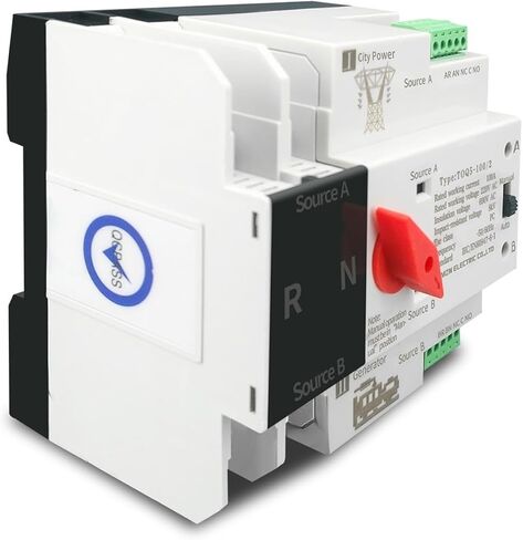 المرحلة الواحدة ATS 110V 220V الطاقة المزدوجة نقل المحددات الكهربائية المحددات الكهربائية دون انقطاع 2P 63A 100A 125A 1PCS (220 فولت ، 125A) in Saudi Arabia
