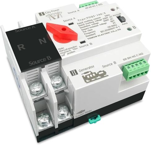 المرحلة الواحدة ATS 110V 220V الطاقة المزدوجة نقل المحددات الكهربائية المحددات الكهربائية دون انقطاع 2P 63A 100A 125A 1PCS (220 فولت ، 125A) in Saudi Arabia