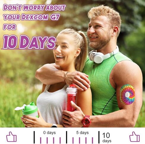 Geiserairailie 32 Pack Datesive Patches متوافقة مع Dexcom G7 ، بقع CGM ، ملصقات شريط لاصقة ملونة صبغ ، يغطي المستشعر مقاوم للماء مقاومة للتنفس قبل القطع ، طويل الأمد. in Saudi Arabia