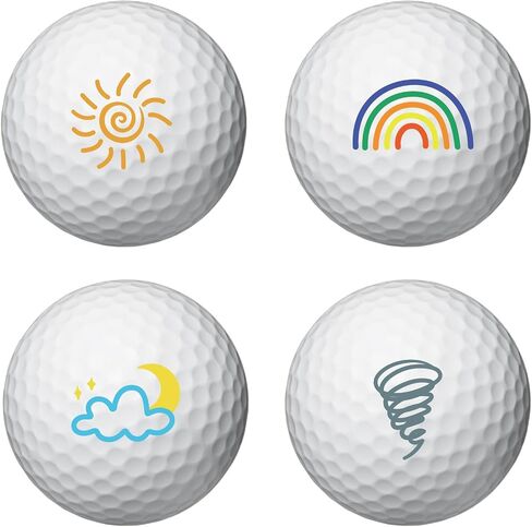 PLIGREAT Cute Golf Ball Markers Creative Marking Stickers for Identify Golf Balls 2 Sheets Sun Rainbow Cloud Pattern Customise Markers Golfer Gift Golfing Accessories in Saudi Arabia