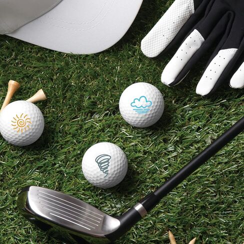 PLIGREAT Cute Golf Ball Markers Creative Marking Stickers for Identify Golf Balls 2 Sheets Sun Rainbow Cloud Pattern Customise Markers Golfer Gift Golfing Accessories in Saudi Arabia