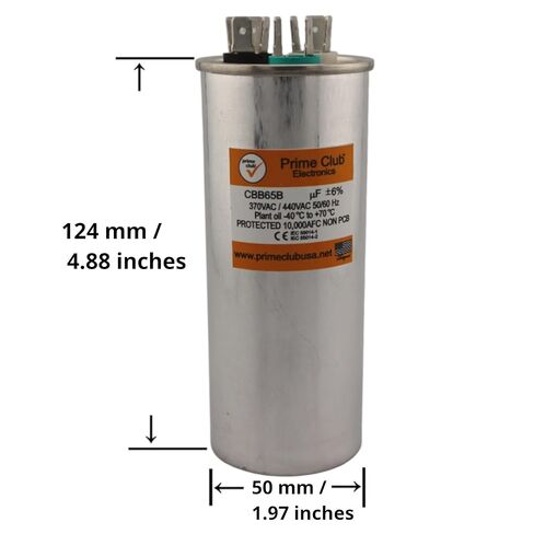 35+5 UF 35/5 MFD ± 6 ٪ 370V/440VAC CBB65 Dual Run Round Start Capacitor for AC Motor Run & Fan Contenser. بديل عالمي للناقل لينوكس جيه جينت كابكوم براينت غودمان ترين يورك in Saudi Arabia