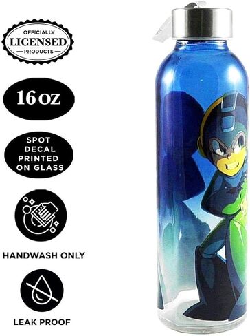 Official Nintendo Switch Megaman Sports & Fitness Training Glass Water Bottle/Hydro Flask/Gym Water Bottle - Gifts Kids Toy and Accessories 20 OZ in Saudi Arabia