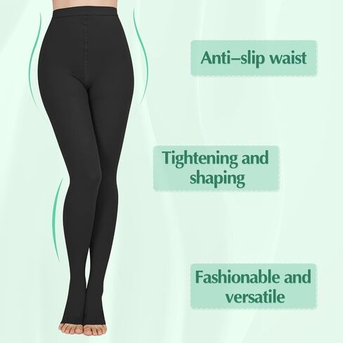 20 - 30mmhg poundyhose ، زوج واحد أو زوجين أو اثنين من طماق الضغط المريح ، تصميم إصبع القدم المفتوح ، جوارب الضغط العالي الخصر الطبي للذمة ، دوالي ، تورم ، حامل ، ممرضات ، رياضيين (مقصورة مفتوحة) in Saudi Arabia
