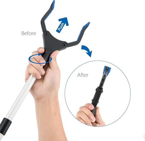 2025 أداة ترقية Grabber Reacher Tool ، 32 "قابلة للطي Grabber Pickup Tool مع 360 ° Jaw & Magnet و Trash Picker Upper Grabber و Lightweight Clofbers لكبار السن (الأزرق) in Kuwait