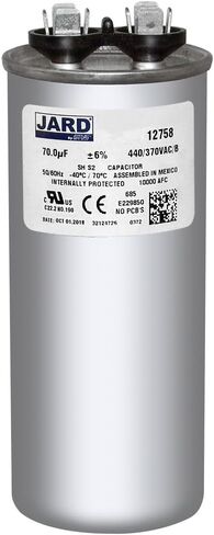 70 UF x 370 أو 440 VAC ROUND RUN CAPACITOR BY 12758 in Saudi Arabia