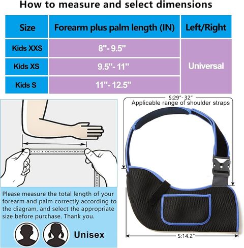 VISKONDA Kids Arm Sling,Mesh Medical Sling with Adjustable Shoulder Pad,Breathable Children Arm Support Shoulder Immobilizer Brace for Elbow,Wrist Injury,Torn Rotator Cuff,Post-Surgery(Pink,XX-Small) in Saudi Arabia