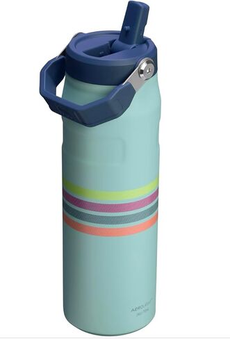 Stanley Varsity Iceflow Flip Straw 2.0 LID | زجاجة ماء 24 أوقية | قش مدمج | خفيفة الوزن وتسرب المقاومة | معزول الفولاذ المقاوم للصدأ | BPA خالية | كريم أرجواني in Kuwait