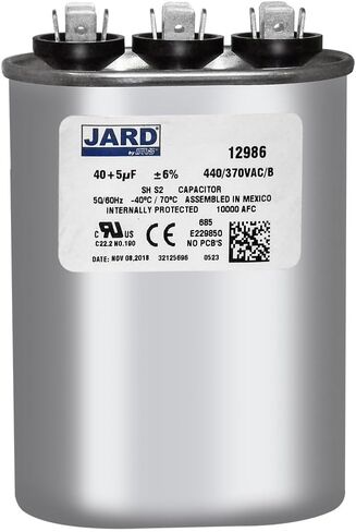40 + 5 UF MFD X 440 VAC CAPACITOR DUAL OVAL استبدال GE GETEQ # C4405L / 97F9843 in Saudi Arabia