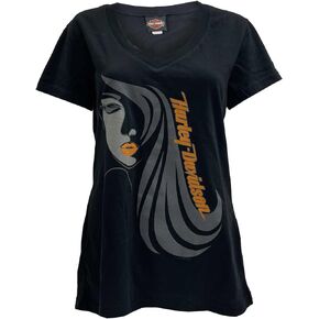 Harley-Davidson Women's Portrait V-Neck Short Sleeve Soft Fabric Tee