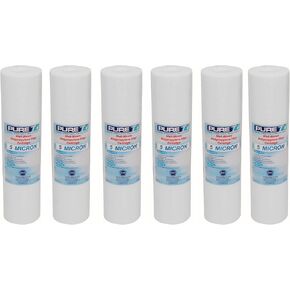 PureT GCB0987005 9.75x2.5" Water Sediment Depth Filter - NSF Certified - Spun Poly Filter Removes Sediment and Other Organic Debris (5 u Micron Rated) (6 Pack) in Saudi Arabia