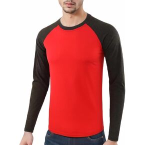 Men's Casual Basic Active Sports Raglan Long Sleeve Running Hiking Baseball T-Shirts
