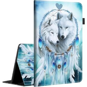 Case for All-New Amazon Kindle Fire 7 (2022 Release-12th Generation), Multi-Angle Smart Stand Cover Auto Sleep/Wake for Fire HD 7 Table，Wolf