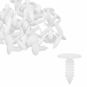40Pcs 4.5mm Hole Dia Plastic Bolt Rivets Fasteners Rivets Trim Panel Retainer Clips White for Car