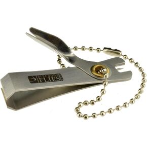 Stainless-Steel Fly Fishing Nippers – Corrosion Resistant Hook Clipper Cleaner & Sharpener in One – Fishing Clippers w/Nail Knot Tier Tip & D-Ring – Multifunctional Fishing Tackle