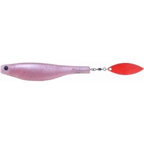 Hyperlastics Dartspin 5-1/2" Soft Plastic Fishing Lure Bait with Spinner Blade - (2 Pack) (UV Pink Red)