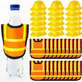 40 Pcs Construction Birthday Party Supplies Include 20 Mini Construction Hats 20 Mini Safety Vests Construction Party Favors Construction Cupcake Topper for Construction Themed Birthday Party