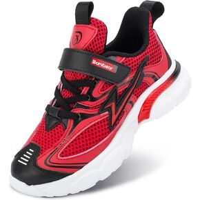 Kids Sneakers for Boys Girls Mesh Breathable Running Shoes Hook and Loop Lightweight Athletic Casual Shoes