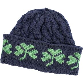 SAOL - 100% Merino Wool Shamrock Knit - Ireland Winter Hat/Beanie for Men - One Size
