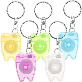 Healifty Dental Floss Mini Box Floss Picks Keychain Dental Floss for Home and Travel 5pcs